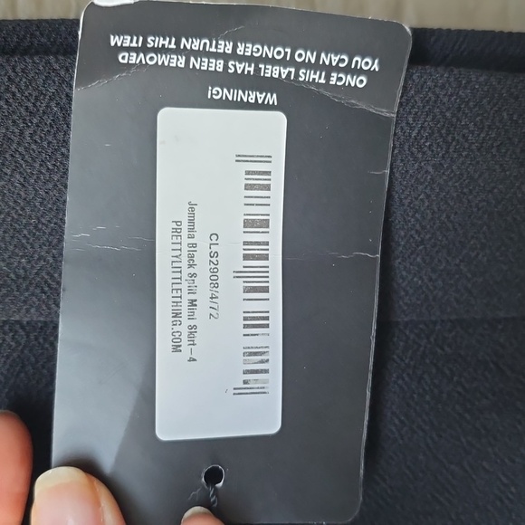 PrettyLittleThing Black Jemmia Split Mini Skirt New with tags NWT 0 - Picture 10 of 13